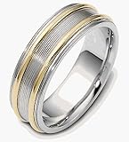 6.5mm Custom Platinum and 18 Karat Gold Comfort Fit Wedding Band Ring