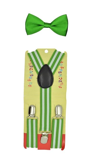 CUTE Baby Toddler Kids Children Boys Stripe Elastic Suspender & Bow Tie Set