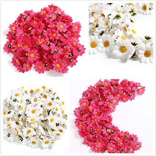 CYNDIE Wedding Flower 100x 1.5" Gerbera Daisy Head Artificial Silk Flower Wedding Craft Assorted Color Rose Red
