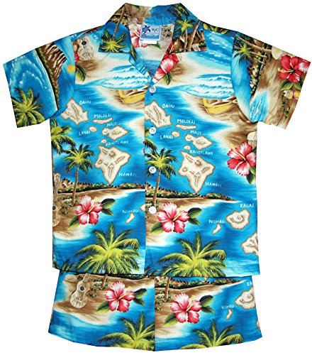 RJC Boys 6 Months to 7 Toddler Hibiscus Hawaiian Island 2pc Set