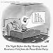 'The Night Before the Big Meeting Frank Receives a visit from the PowerPoint Fairy.' Cartoon print by Glen LeLievre, Published in The New Yorker on 2/9/2004