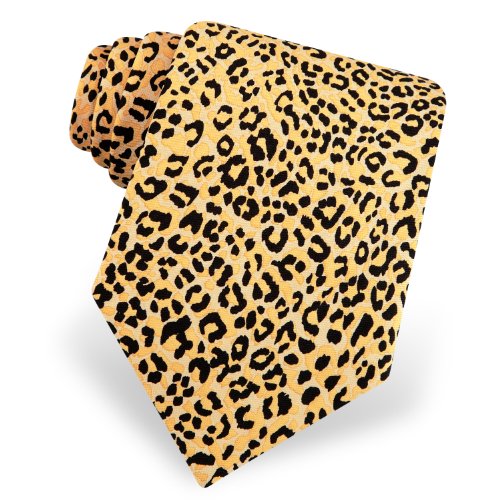 Men's Cheetah Animal Print Microfiber Tie by The American Necktie Company in Orange