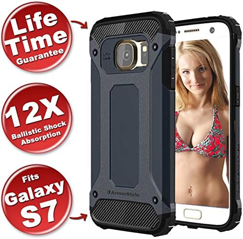 ★ NEW -> BEST Samsung S7 Case ★ Most Protective S7 Cover ★ Rugged S7 Hard Case ★ 12X Shock Absorption ★ Buy Best GALAXY S7 Protective Case - ArmorStyle™ Ballistic X (Midnight Blue)