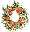 Melrose Peachy Pink Hydrangea Wreath, 18-Inch