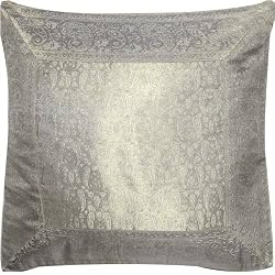 ShalinCraft Cushion Cover in Silk for Home Decoration 16x16 inches (bcbr253)