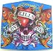 Ed Hardy Love Kills Slowly Design Womens Wallet - Royal Blue
