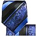 Blue and Black Silk Tie and Pocket Square . Paul Malone Red Line
