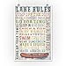 Lake Rules - Barnwood Painting (12x18 Collectible Art Print, Wall Decor Travel Poster)