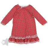 Red and White Polka Dot Holiday Nightgown for Toddlers and Girls