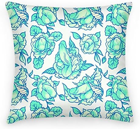 Nihila New Floral Penis Pattern 18 x 18 Inch Decorative Throw Pillow