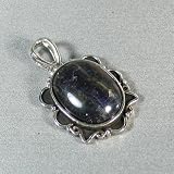 Silver Plated Flourite Flower Pendant - Ladies Necklace Charm with Mineral Stone (1 inch)