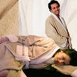Armani International, Faccia dei Colori, Luxury European Bathrobe (Size-Small) Bi-face (Antique Beige-White) coloring, Simply Elegant