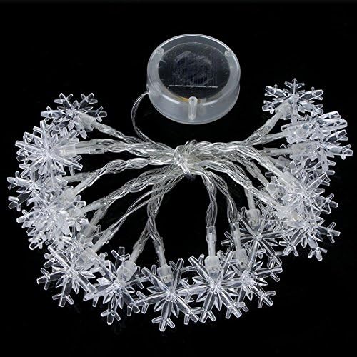 Generic 20 LED Solar Power Snowflake String Fairy Lights for Christmas party, Halloween, Home , Garden, Trees, Festive Parties,outdoor Decoration - Waterproof