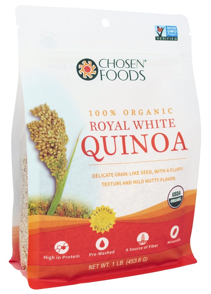 Amazon.com: Chosen Foods 100% Organic Royal White Quinoa -- 1 lb ...