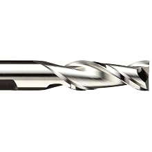 Niagara Cutter A208 High-Speed Steel End Mill, Aluminum Cutting, High Helix, Uncoated (Bright), 2 Flutes, Square End
