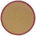 Lanai Red Border Round Patio Rug Beige - 87"