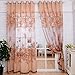 Binmer(TM)Window Curtains Door Curtain Mordern Room Floral Tulle Window Screening Curtain Drape Scarfs for Bathroom Balcony Living Room Decor (Coffee)