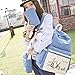 Samaz 3-in-1 Cute Korean Lace Canvas School Backpack for Teen Girls (Deep Blue)