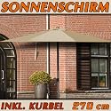 Sonnenschirm Gartenschirm Alu Kurbelschirm - Champagner