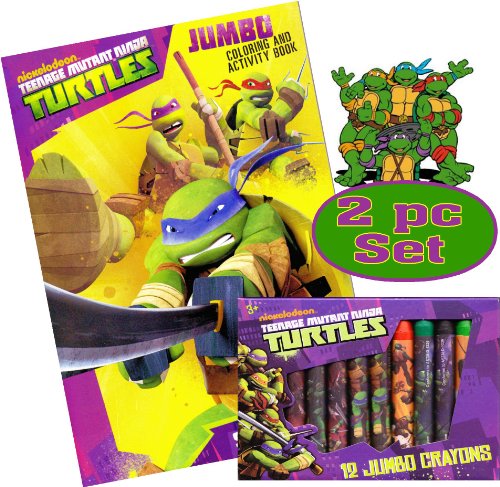 TMNT Teenage Mutant Ninja Turtles Coloring and Activity Book Set (Coloring Book and Crayons)