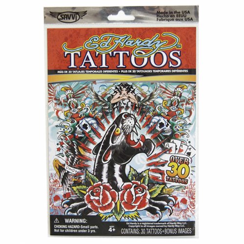 Ed Hardy Temporary Tattoos, Style 3 of 4, Over 30 Tattoos