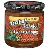 Arriba Fire Roasted Southwestern Sweet Pepper Salsa Medium 16 Ounce Jars Pack of 3 by 