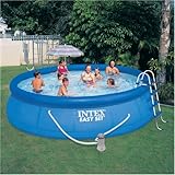 NEW! INTEX 15' x 42" Easy Set Pool Complete Kit with Pump, Cover & Ladder