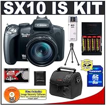 Canon PowerShot SX10 IS 10MP Digital Camera with 20x Wide Image Stabilized Zoom + 8GB Card + Cameta Bonus Accessory Kit