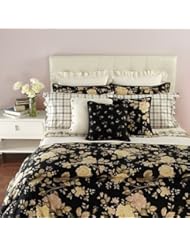 Home: RALPH LAUREN WINTER ROSE RUFFLED EDGE STANDARD PILLOWCASE SET CREAM/BLACK CHECKED - RALPH LAUREN