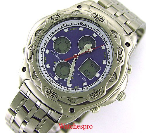 Click here for NEW PHILIP PERSIO MEN PILOT CHRONO SPORT TITANIUM... prices