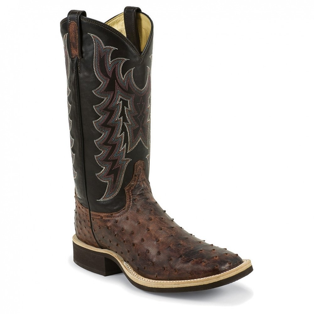 Tony Lama Men's Vintage Full Quill Ostrich Crepe Cowboy Boot Wide