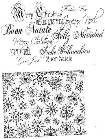 Viva Décor 400301000 Christmas Background and Letters Clear Silicone Stamp