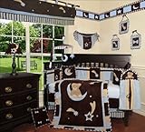 Custom Baby Boy Boutique - Blue Bear and Moon 13 PCS Crib Bedding