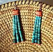 Turquoise & Spiney Oyster Dangle Earrings