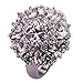 Psiroy 925 Sterling Silver Stunning Created Gorgeous Women's 8mm*8mm Round Cut White Topaz Filled Ring