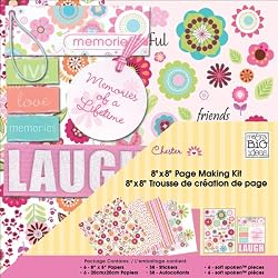 Me & My Big Ideas Me and My Big Ideas 8-Inch-by-8-Inch Page Kit, Chester/Pink
