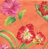 Caspari Set of 2 Tropical Spendor Set of 20 Paper Cocktail Napkin, Mandarin