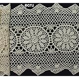 14x36" Crochet Lace Table Runner BEIGE 100% Cotton Handmade 1PC
