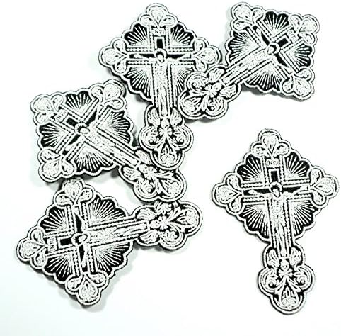 INRI Jesus King Of The Jew Cross Chiristian Rider Biker Tatoo Jacket T-shirt Patch Sew Iron on Embroidered Sign Badge Costume(5 pieces) by HELLO SIAM.