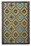 Fab Habitat 654367294710 5-Feet by 8-Feet Lhasa Outdoor Rug - Royal Blue and Chocolate Brown