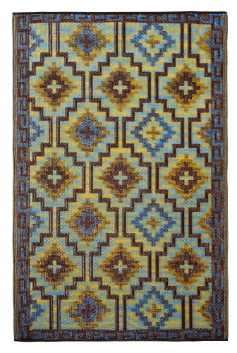 Lhasa - Royal Blue & Chocolate Brown (3' x 5')