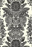 Lace Black / Ivory by F Schumacher Wallpaper