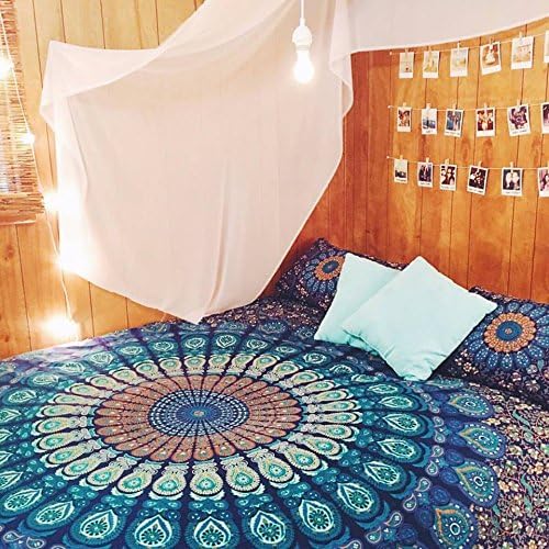 Hippie Hippy Reversible Quilt Cover Throw Coverlet Cotton Decor Bohemian Bedspread Duvet Doona Cover 80x82 Inch