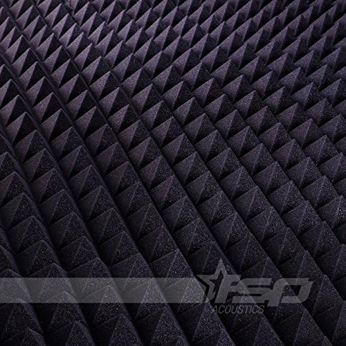 12x12x2 (12 Pack) Charcoal Acoustic Pyramid Sound Proofing/Treating Studio Foam Tiles