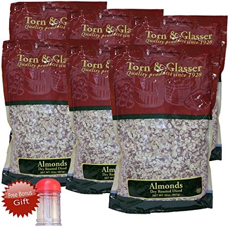 Torn & Glasser Dry Roasted & Diced All Natural Hand-Picked Almonds (with FREE bonus gift!)