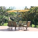 8pc Outdoor Patio Dining Set with Cushions & Umbrella