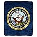 Northwest Company 50-Inch by 60-Inch Plush Raschel Throw, United States Navy
