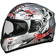 AFX Dark Angel Adult FX-90 Street Racing Motorcycle Helmet w/ Free B&F Heart Sticker Bundle - Silver