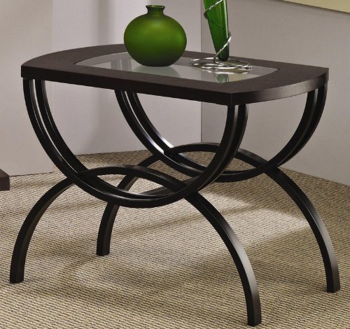 End Table with Glass Metal Base