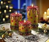 Produkt-Bild: LED Weihnachtskerzen - Ein/Ausschaltbar durch Pusten - mit Flackereffekt 3er-Set Gold